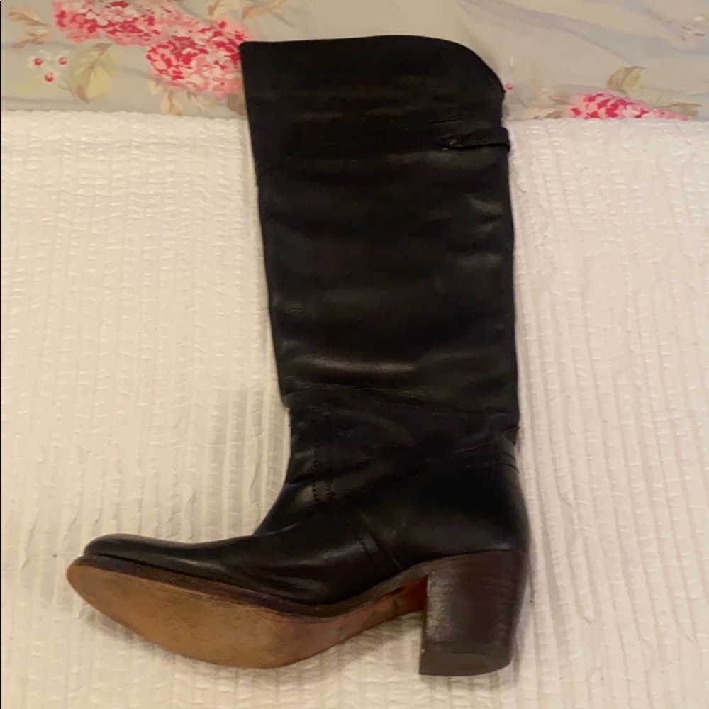 Black Over-The-Knee Leather Frye Boots